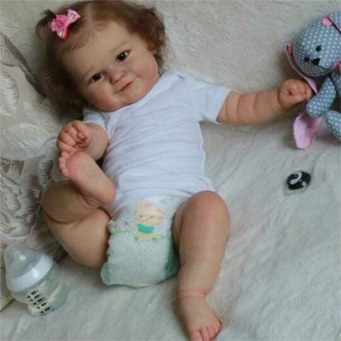 Zero Pam Reborn Dolls Silicone Full Body Maddie 20 Inch Realistic Newborn Baby Dolls Real Life Soft Silicone Baby Dolls That Look Real Cute Smiling Dolls for Toddler Washable