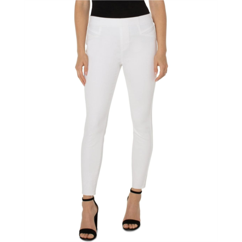 Liverpool Los Angeles Chloe Pull-On Crop with Cat Eye Pockets in Bright White