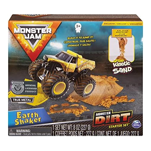 Monster Jam, Earth Shaker Monster Dirt Starter Set, Featuring 8oz of Monster Dirt and Official 1:64 Scale Die-Cast Truck Kids Toys for Boys