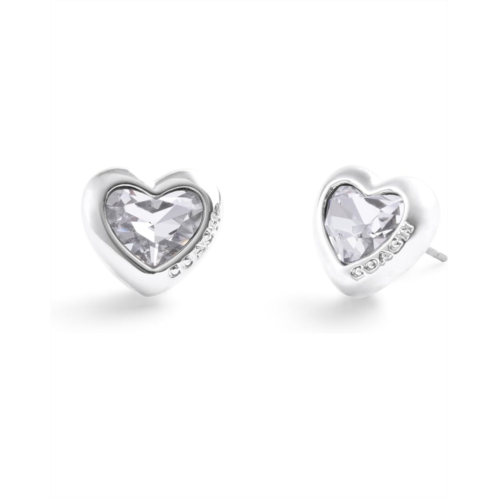 COACH Stone Heart Stud Earrings