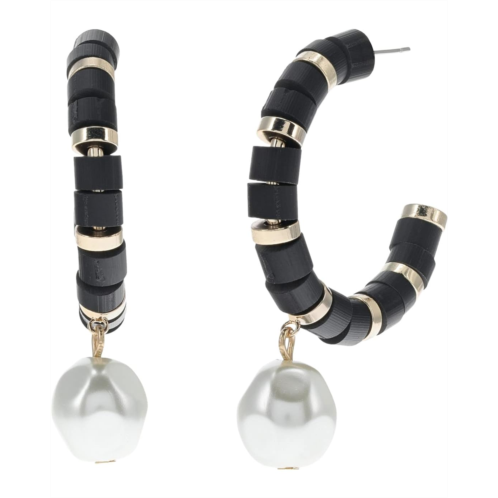 Karl Lagerfeld Paris Post Beaded Hoop w/ Drop Earrings
