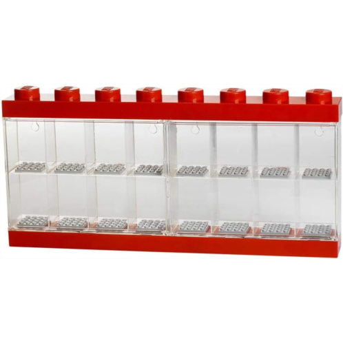 ROOM Copenhagen Lego Minifigure Display Case 16 Red, Large