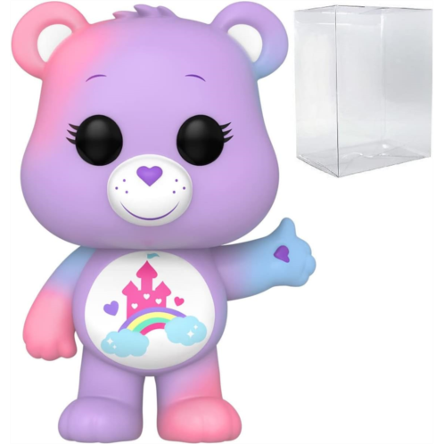 POP Care Bears 40th Anniversary - Care-A-Lot Bear Funko Vinyl Figure (Bundled with Compatible Box Protector Case), Multicolored, 3.75 inches