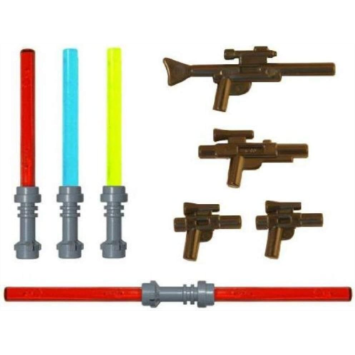 LEGO Lightsaber & Blaster Rifle Pack (4 Lightsabers) (4 Blasters) - LEGO Star Wars Minifigure Accessories