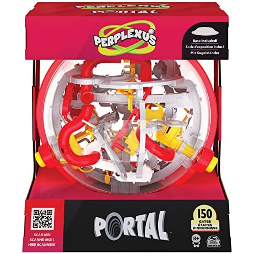 SPIN MASTER GAMES Perplexus Portal, 3D Puzzle Ball Maze Fidget Toys Kids Games Travel Games Puzzle Games Fidget Ball with 150 Obstacles, for Adults and Kids Ages 8 and up