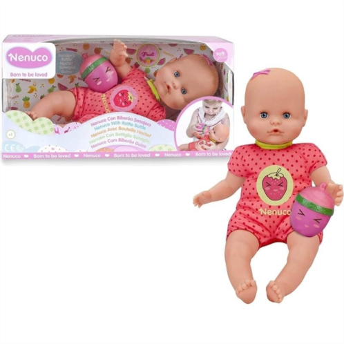 Nenuco Soft Baby Doll with Rattle Bottle, Colorful Outfits, 14 Doll