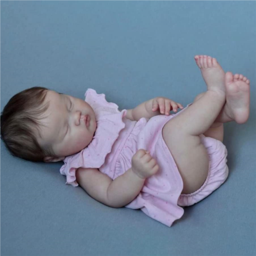 KOKOMANDY Realistic Reborn Baby Dolls Girl Bebe Real Life Sleeping Baby Doll Soft Body Silicone Babies Reborn Doll That Look Real Handmade Toy Toddler Baby Girl Gifts for Age 3 +
