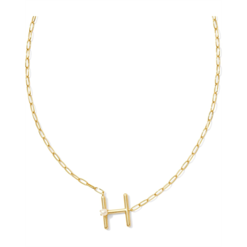 Kendra Scott Pearl Letter H Short Pendant Necklace