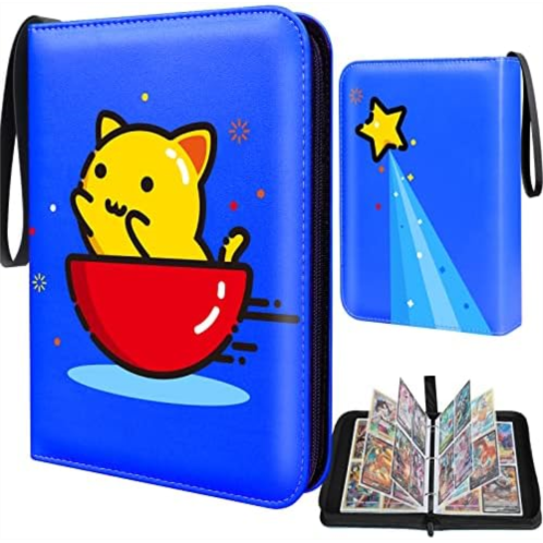 Winsing Card Binder For Pokemon Cards with 400 Sleeves, Ultra 4 Pocket Trading Card Binder Holder For Pokemon Card, TCG, CCG, MTG, YuGiOh, Baseball, Gifts For Boys And Girls