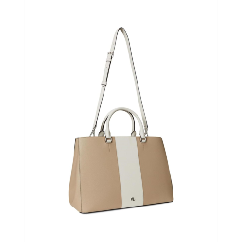 POLO RALPH LAUREN Lauren Ralph Lauren Two-Tone Leather Large Hanna Satchel