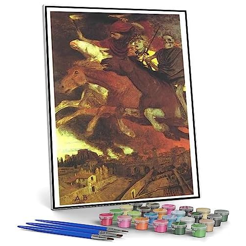 Hhydzq Paint by Numbers Kits for Adults and Kids War Painting by Arnold Bocklin Arts Craft for Home Wall Decor