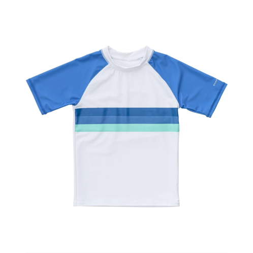 Snapper Rock Shark Stripe Short Sleeve Rash Top (Infant/Toddler/Little Kids/Big Kids)