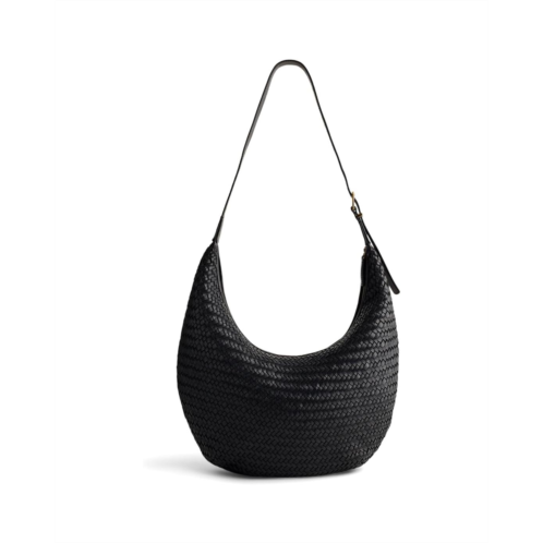 Madewell The Essential Curve Shoulder Bag in Handwoven Leather
