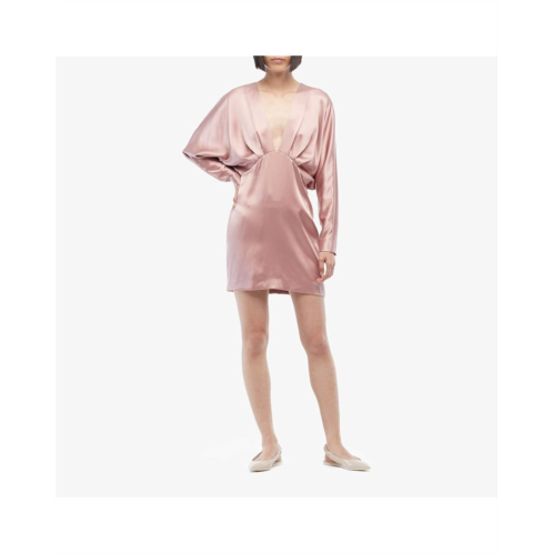 Cushnie Plunging Long Sleeved Blouson Mini Dress