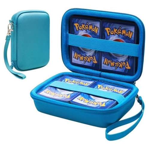 L LTGEM LTGEM Travel cards Hard Case,PTCG Trading Cards,Can accommodate 300+game cards,compatible classic game cards such as Cards Pokemon/UNO etc,Travel protection storage bag(Sky Blue)