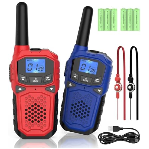 Walkie Talkies for Adults- WokTok Long Range Two Way Radio for Camping Hiking Hand Held Hiking Accessories Camping Gear Xmas Birthday Gift for Kids,SOS Siren,NOAA Weather Alert,2 R