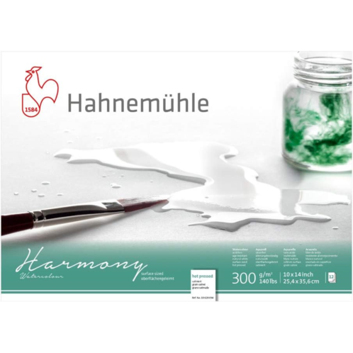 Hahnemuehle Hahnemuhle Harmony Watercolor Block Hot Pressed 10X14 Inches 12 Sheets
