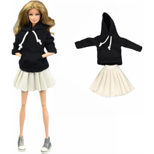 Apatsuki 1/6 Doll Clothes for 11.5inch Girl Doll Outfits Top Hoodies Pleated Skirts Cosplay Students Clothing Dolls Accessories (Style B)