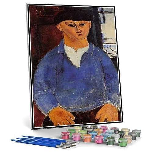 Hhydzq DIY Oil Painting Kit,Portrait of Moise Kisling Painting by Amedeo Modigliani Arts Craft for Home Wall Decor