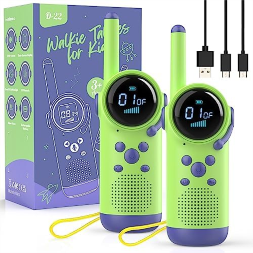 Selieve Walkie Talkies for Kids, Toy Gift for 3 4 5 6 7 8 Year Old Boys and Girl, Walkie Talkies Rechargeable 2 Pack, 22 Channels 2 Way Radio with LCD Screen VOX Function Flashligh