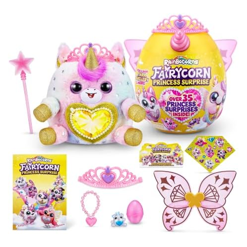 Rainbocorns Fairycorn Princess Surprise (Unicorn) by ZURU 11 Collectible Plush Stuffed Animal, Surprise Egg, Wearable Fairy Wings, Magical Fairy Princess, Ages 3+ for Girls, Childr