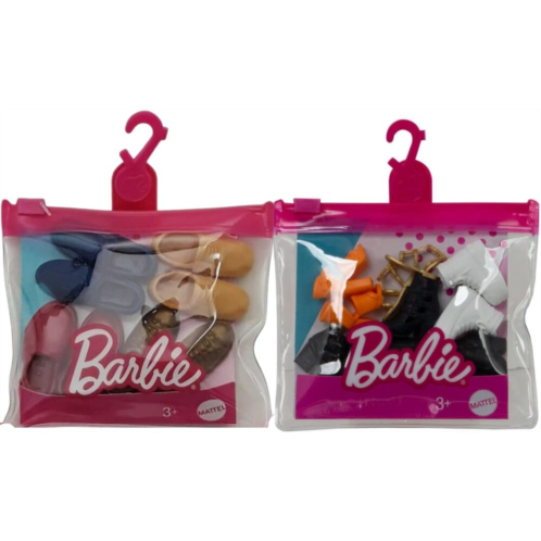 Barbie and Ken Shoe Accessory Packs with 9 Total Pairs of Doll Shoes