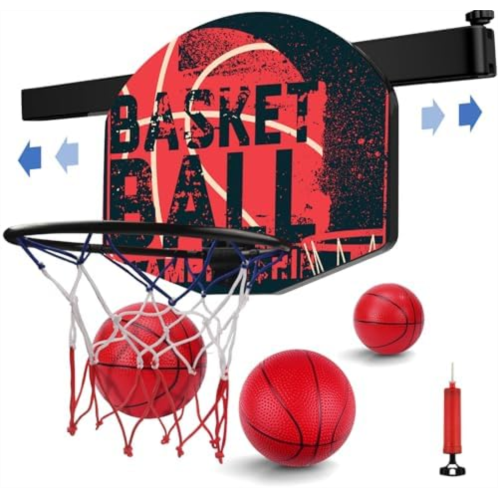 Kemogomo Indoor Basketball Hoop Moving for Boy 3 4 5 6 7 8 9 10 11 12+ Years Old Kids with 3 Balls Outdoor Punch Free Sport Toy for Child with 1 Charging Cable and 1 Air Pumps