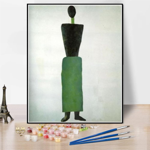 Hhydzq Paint by Numbers Kits for Adults and Kids Female Figure Painting by Kazimir Malevich Arts Craft for Home Wall Decor