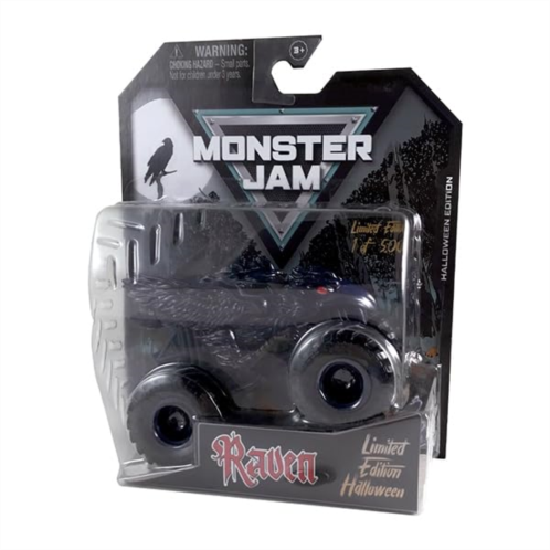 Monster Jam 1 of 5000 Monster Truck, Collector Die-Cast Vehicle, 1:64 Scale for Kids Ages 3 and up (Raven Halloween Edition)