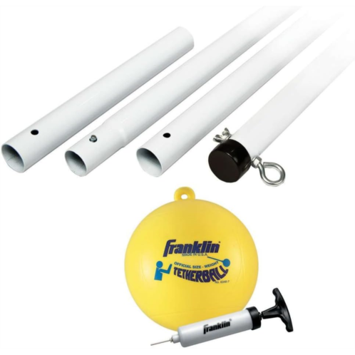 Franklin Sports Tetherball - Tetherball Ball, Rope and Pole Set - Portable Steel Tetherball Set with Easy Assembly - Classic Outdoor Game