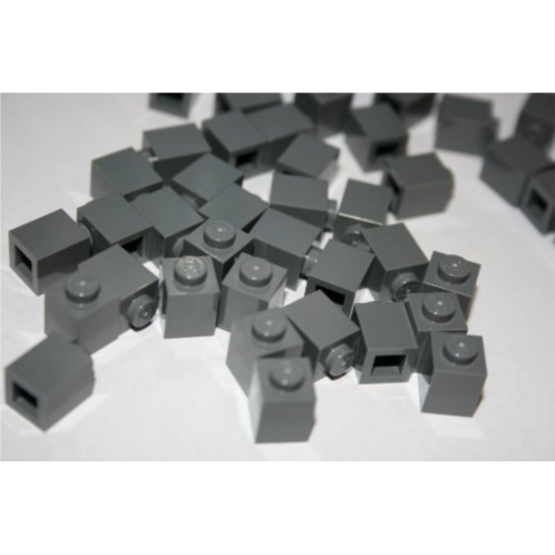 LEGO Building Accessories 1 X 1 Dark Bluish Gray/Grey Brick, Bulk - 100 Pieces Per Package