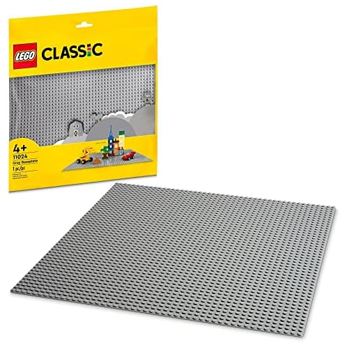 LEGO Classic Gray Baseplate Square 48x48 Stud Foundation to Build, Play, and Display Brick Creations, Great for City Streets, Castle, and Mountain Scenes, 11024