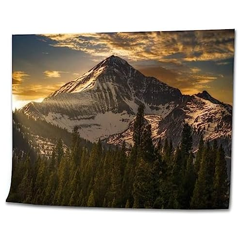 WHFEOIV9RE DIY Paint by Numbers Montana Mountain Winter Landscape at Lone Peak Big Sky Canvas Painting Set with Acrylic Pigment Paintbrush for Adults Kids Beginners Artwork Gift 16