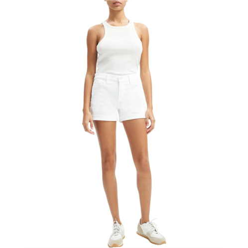 7 For All Mankind Mid-Roll Shorts in Broken Twill White