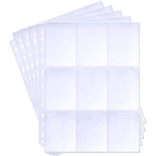 Zofly 360 Pockets Binder Card Sleeves Double-Sided 9 Pocket Trading Card Pages for 3 Ring Binder, Clear Plastic Pages Sleeves for Sport Cards, Business Cards, Game Cards, Photos