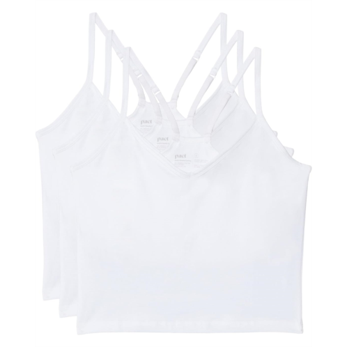 Womens PACT Everyday Shelf Bra Cropped Camisole 3-Pack