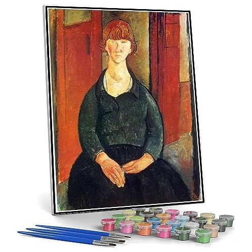 Hhydzq DIY Oil Painting Kit,Flower Vendor Painting by Amedeo Modigliani Arts Craft for Home Wall Decor