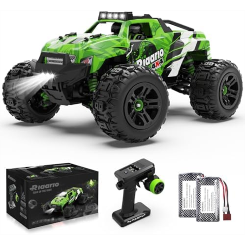 RIAARIO - 1:18 RC Cars for Kids - 36 KPH High Speed Remote Control Car - All Terrain 4WD Electric Vehicle Trucks with 2.4GHz - 4X4 Waterproof Off-Road Monster Truck with Two Rechar