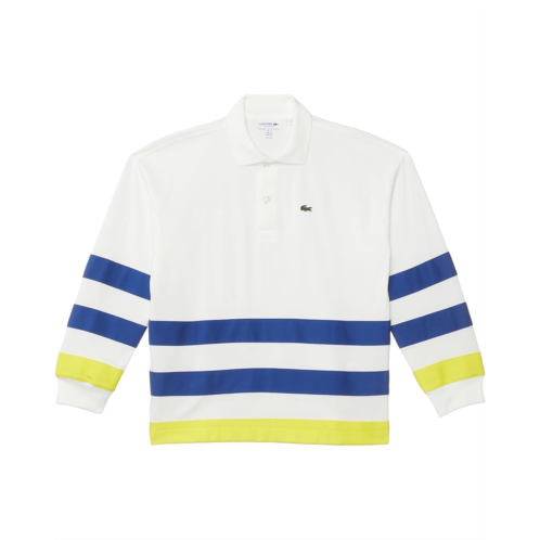 Lacoste Kids Long Sleeve Color Blocked Stripe Collared Shirt (Little Kid/Toddler/Big Kid)