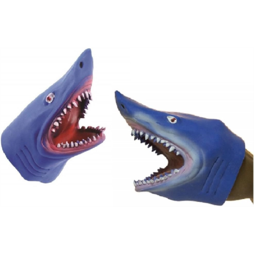 Novelty Treasures Blue Stretchy Soft Shark Hand Puppet (2 Pack)
