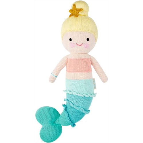 cuddle + kind Skye The Mermaid Little 13 Hand-Knit Doll - 1 Doll = 10 Meals, Fair Trade, Heirloom Quality, Handcrafted in Peru, 100% Cotton Yarn