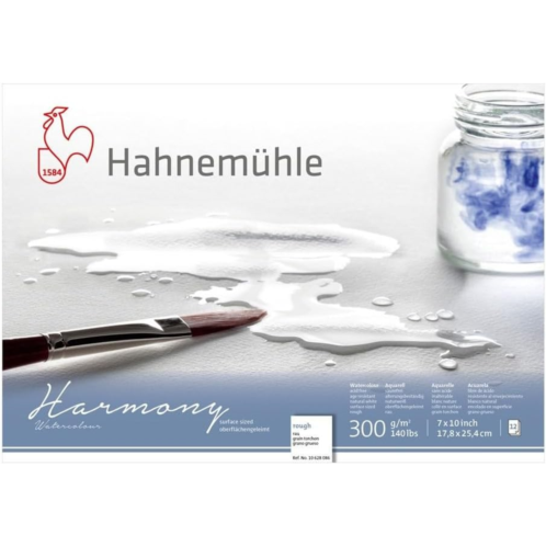 Hahnemuehle Harmony Watercolour 300g/m², Watercolor Block, Rough Texture, 7x10, 12 fls.