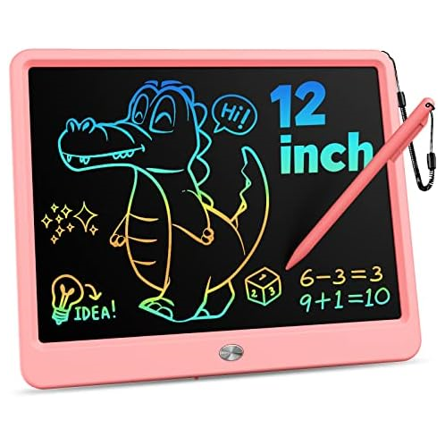 KOKODI 12 Inch LCD Writing Tablet with Anti-Lost Stylus, Erasable Doodle Board Colorful Toddler Drawing Pad, Car Travel School Games Toys for 3 4 5 6 7 8 Kids, Birthday Gift for Gi