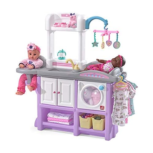 Step2 Love & Care Deluxe Baby Doll Nursery Playset for Kids, Compact Nursery Playset, Washer, Sink, and Changing Station, Easy to Assemble, Toddlers Ages 2 - 6 Years Old