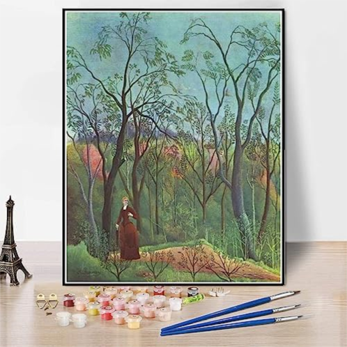 Hhydzq Paint by Numbers for Adult Kits The Walk in The Forest Painting by Henri Rousseau Arts Craft for Home Wall Decor