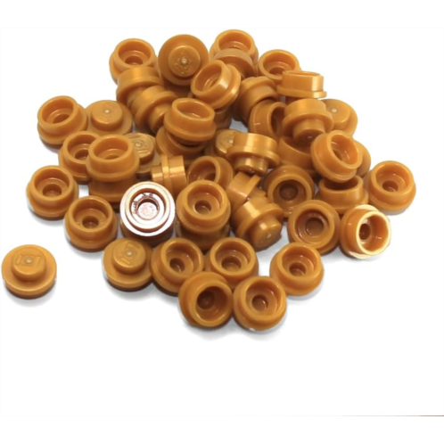 LEGO Parts, Bricks, and Pieces - Round 1 X 1 Plates Pearl Gold Dot Minifigure Accessory (50 Pieces)