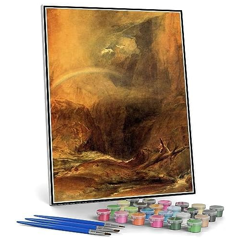 Hhydzq Paint by Numbers Kits for Adults and Kids The Devils Bridge St Gothard Painting by Joseph Mallord William Turner Arts Craft for Home Wall Decor