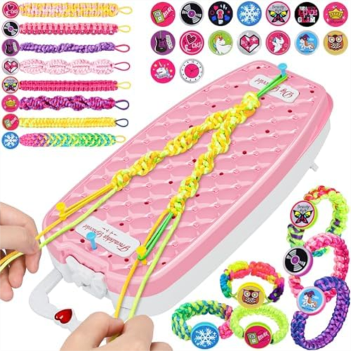 Dpai Friendship Bracelet Making Kit for Girls,DIY Arts and Crafts Toys,Jewelry String Maker Kit,The Best Birthday Gifts Ideas for Girls 6 7 8 9 10 11 12+ Years Old（Pink）