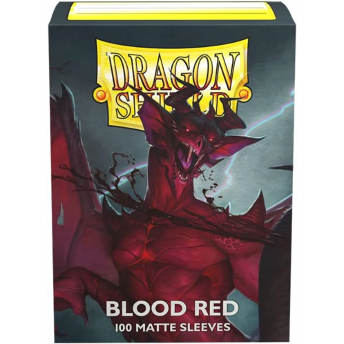 Arcane Tinmen Dragon Shield Sleeves - Matte: Blood Red 100CT - MTG Card Sleeves are Smooth & Tough - Compatible with Pokemon & Magic The Gathering Card Sleeves (AT-11050)