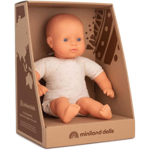 Miniland Doll 12 5/8 Caucasian Soft Body (Box) - Made in Spain, Quality, Inclusion